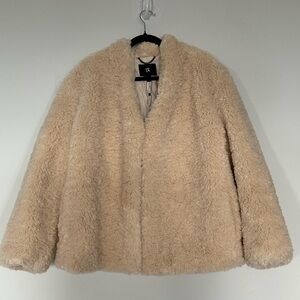 Banana Republic Cream Teddy Jacket Plush Cozy Style